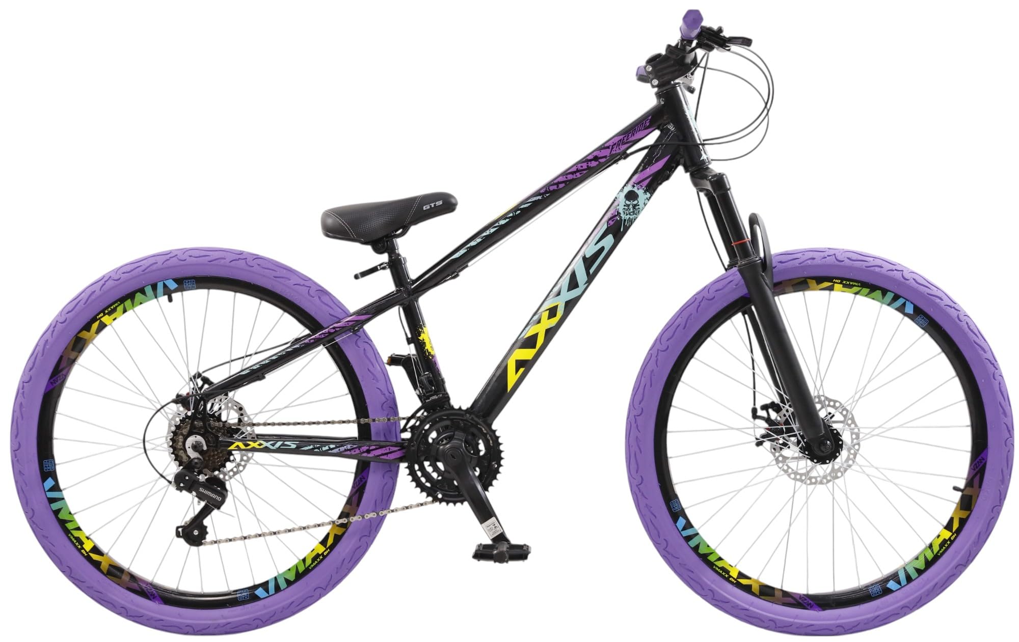 Bicicleta Aro 26 Axxis Freeride 21v Shimano Pneu Colorido (Amarelo